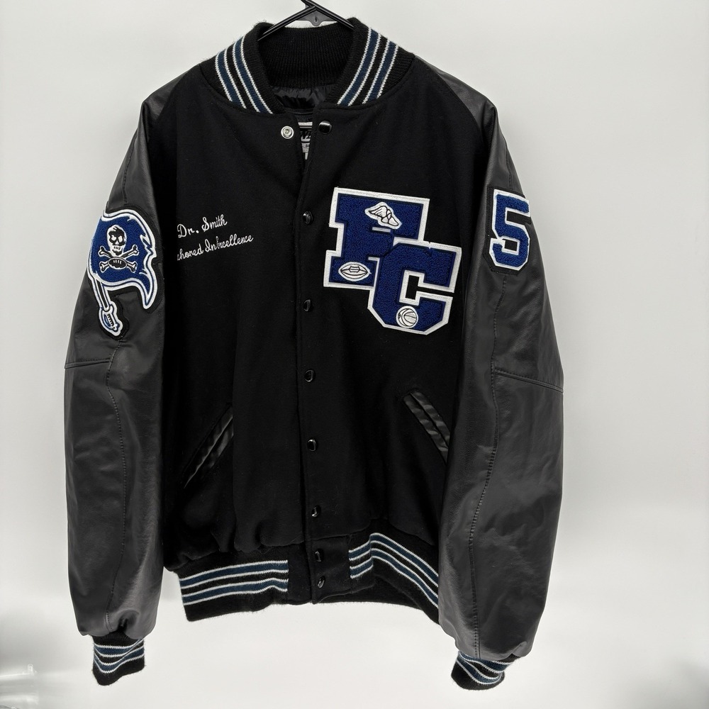 Neff FC High School Letterman Jacket Wool Varsity Bomber Academia Prep Men XXL